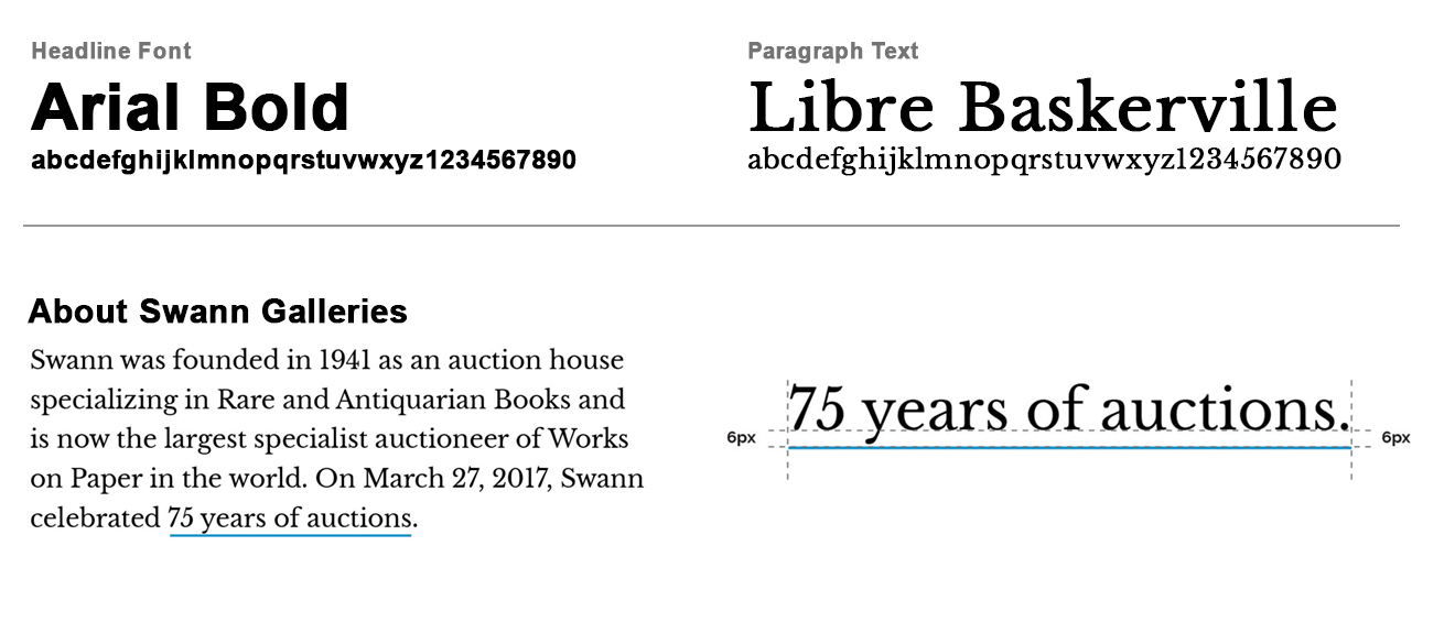 Swann Galleries' update typography